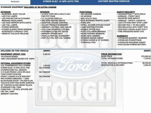 New 2026 Ford F150 Platinum w/ Equipment Group 702A High image 2