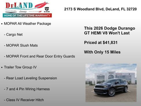 New 2026 Dodge Durango GT w/ Trailer Tow Group IV AWD/4WD image 7