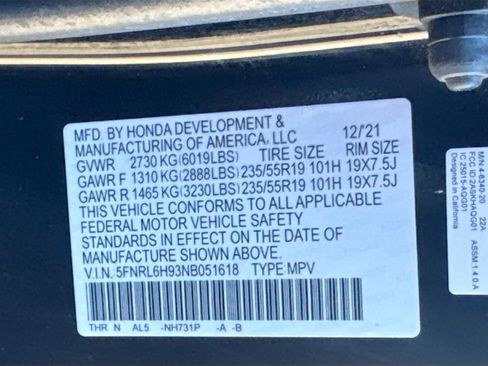 Used 2022 Honda Odyssey Elite image 35