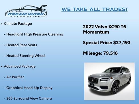 Used 2022 Volvo XC90 T6 Momentum w/ Advanced Package image 2