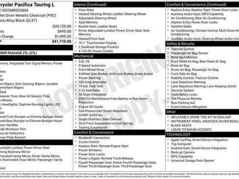 Used 2021 Chrysler Pacifica Touring-L image 10