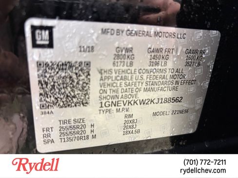 Used 2019 Chevrolet Traverse Premier w/ LPO, Floor Liner Package AWD/4WD image 23