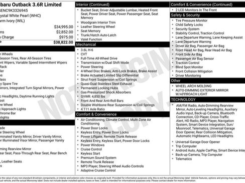 Used 2019 Subaru Outback 3.6R Limited image 45