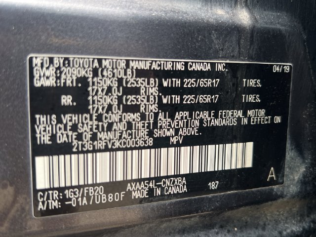 Used 2019 Toyota RAV4 LE w/ All Weather Liner Package AWD/4WD image 35