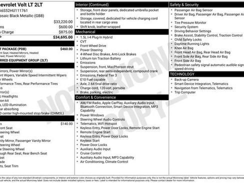Used 2017 Chevrolet Volt LT w/ Comfort Package FWD image 39