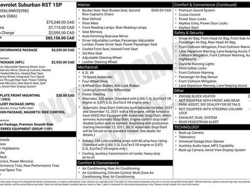 Used 2022 Chevrolet Suburban RST w/ Sport Performance Package AWD/4WD image 2