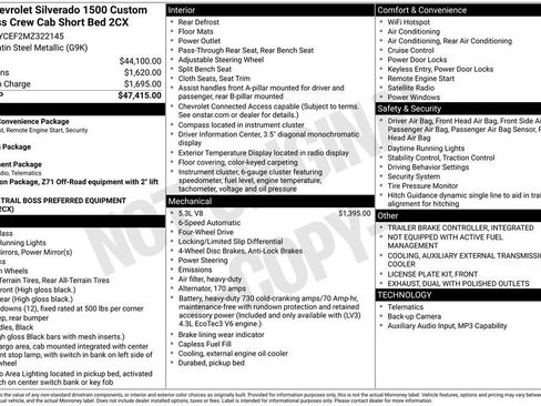 Used 2021 Chevrolet Silverado 1500 Custom Trail Boss AWD/4WD image 38