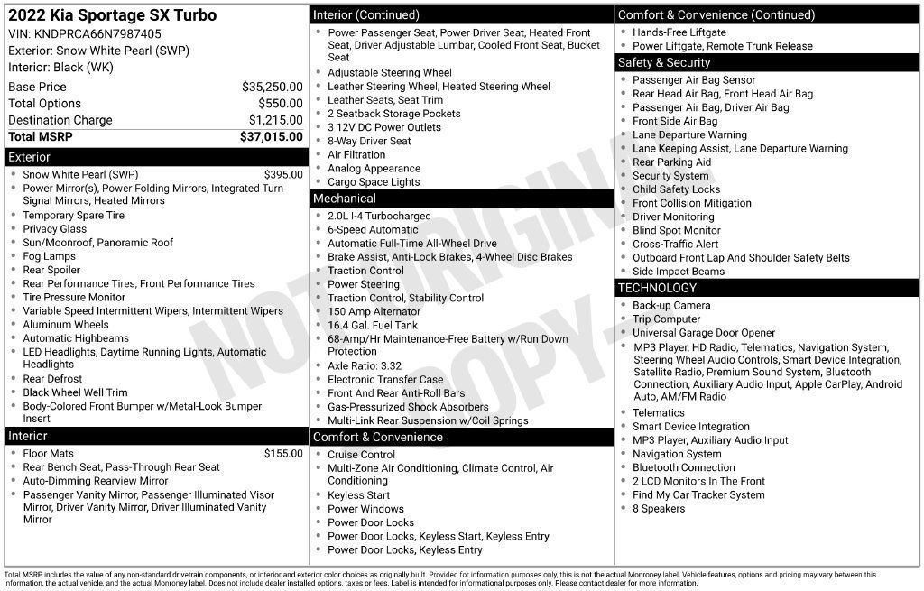 Certified 2022 Kia Sportage SX AWD/4WD image 34