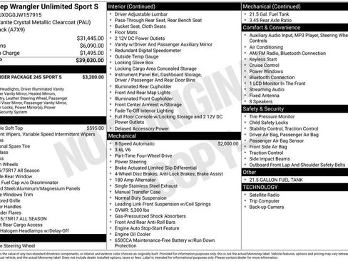 Used 2018 Jeep Wrangler Unlimited Sport S image 15