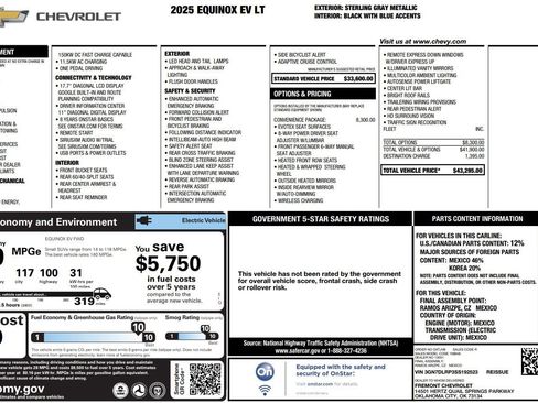 Used 2025 Chevrolet Equinox EV LT w/ Convenience Package FWD image 38