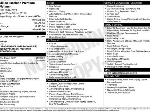 Used 2025 Cadillac Escalade Premium Luxury Platinum w/ LPO, Floor Liner Package image 3