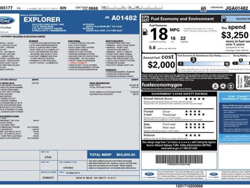 Used 2018 Ford Explorer Sport w/ Equipment Group 401A AWD/4WD image 2