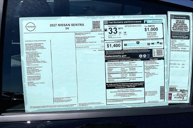 New 2027 Nissan Sentra SV FWD image 12