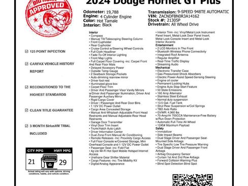 Used 2024 Dodge Hornet GT Plus w/ GT Blacktop Package AWD/4WD image 2