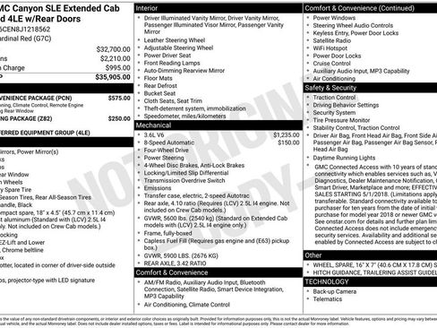 Used 2018 GMC Canyon SLE w/ SLE Convenience Package AWD/4WD image 5