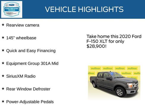 Certified 2020 Ford F150 XLT w/ Equipment Group 301A Mid image 23