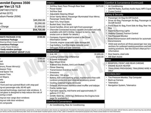 New 2025 Chevrolet Express 3500 LS w/ Cold Climate Package RWD image 19