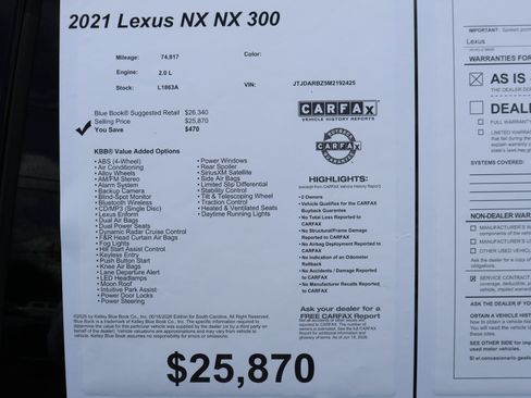 Used 2021 Lexus NX 300 FWD w/ Accessory Package 2 image 38