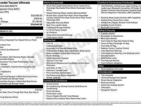 Certified 2021 Hyundai Tucson Ultimate AWD/4WD image 38
