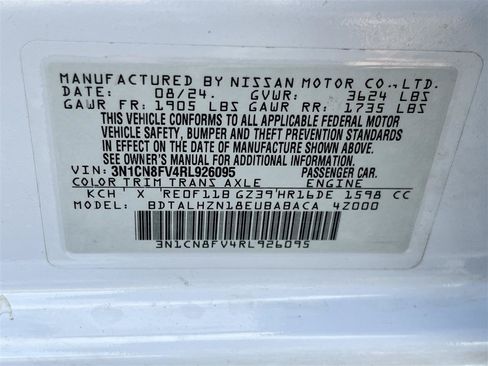 Used 2024 Nissan Versa SR w/ Trunk Package FWD image 12