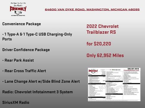 Used 2022 Chevrolet TrailBlazer RS w/ Convenience Package AWD/4WD image 4