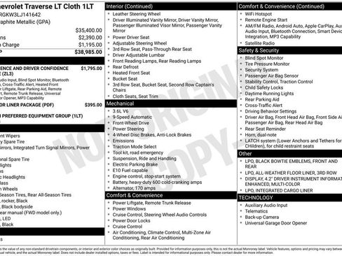 Used 2020 Chevrolet Traverse LT FWD image 58