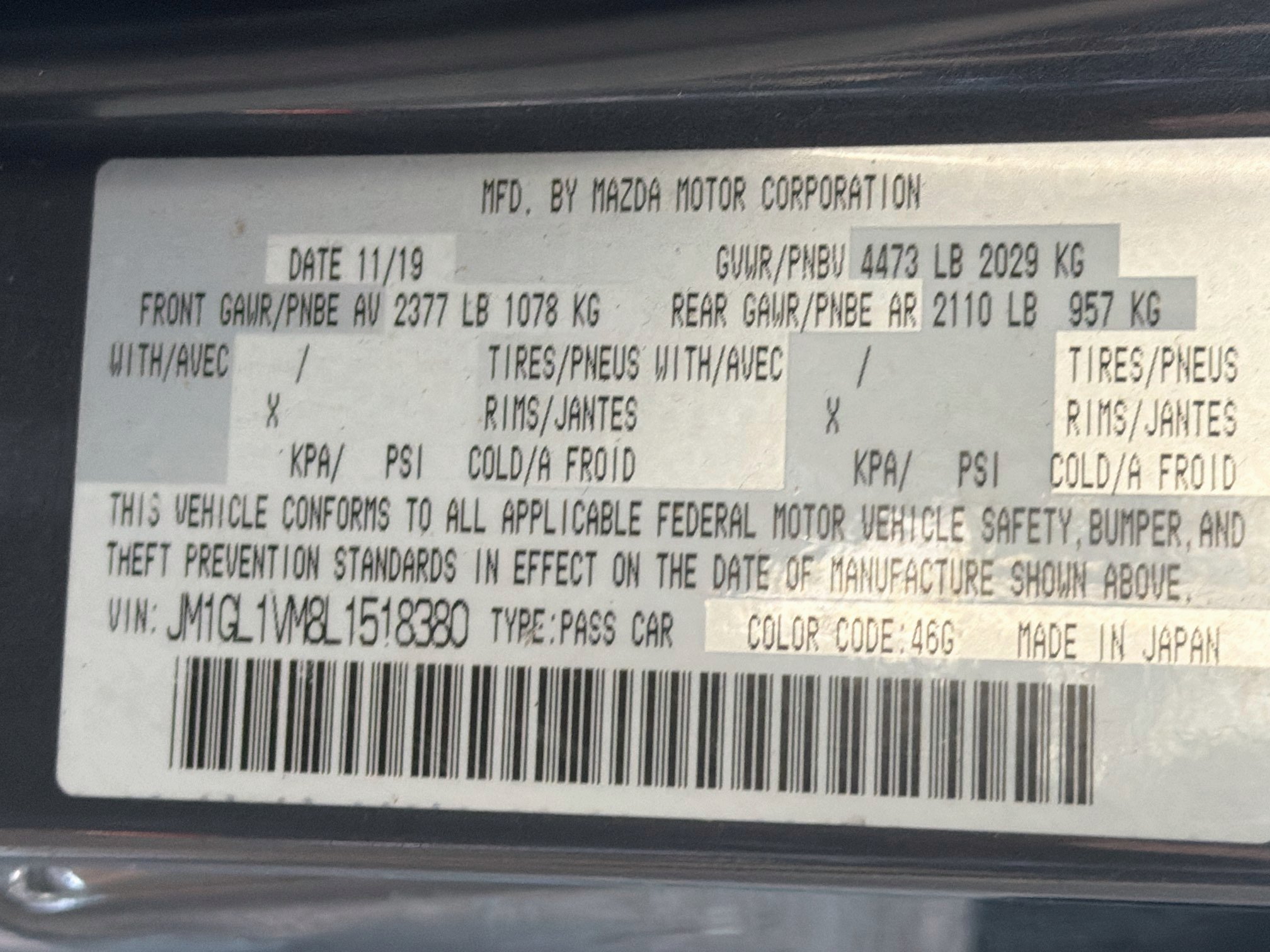 Used 2020 MAZDA MAZDA6 Touring FWD image 12