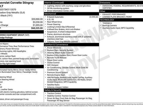 Used 2019 Chevrolet Corvette Stingray Coupe w/ 1LT image 8