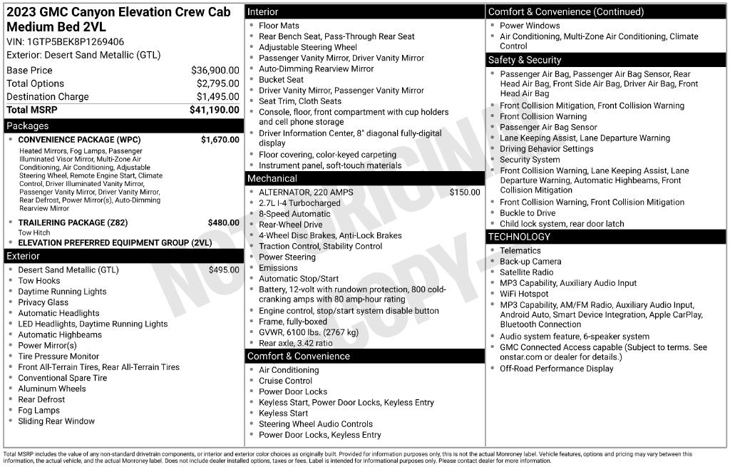 Used 2023 GMC Canyon Elevation w/ Convenience Package RWD image 5