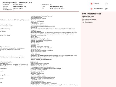 Used 2016 Toyota RAV4 Limited image 3