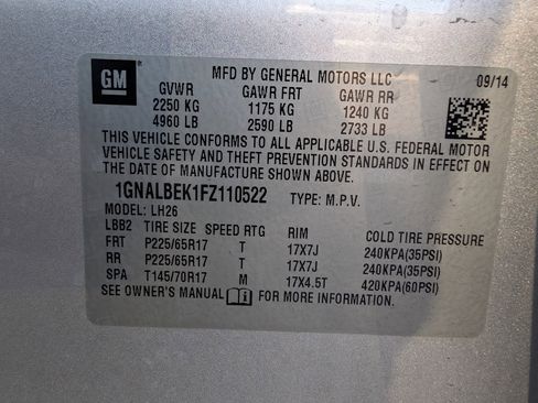 Used 2015 Chevrolet Equinox LT w/ Driver Convenience Package image 11