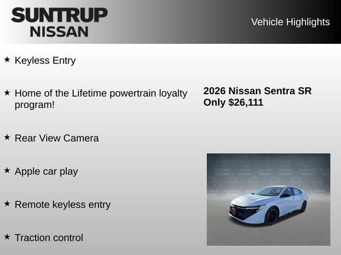 Used 2026 Nissan Sentra SR w/ SR All Weather Package FWD image 8
