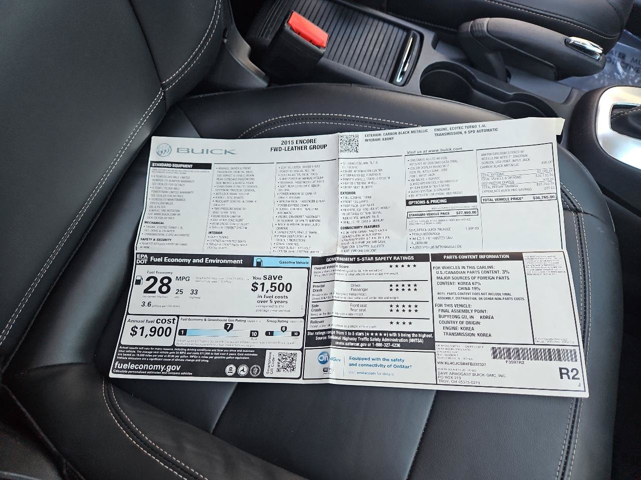 Used 2015 Buick Encore Leather w/ Experience Buick Package FWD image 14