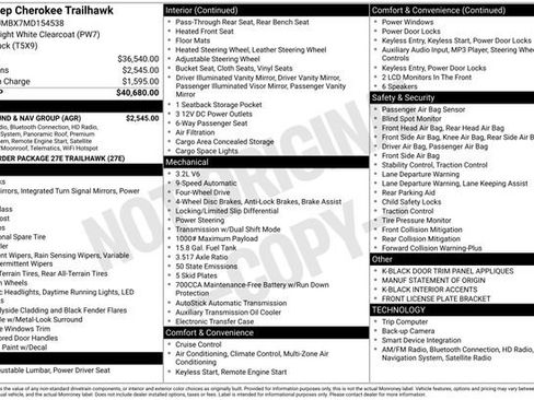 Used 2021 Jeep Cherokee Trailhawk w/ Sun, Sound & Nav Group image 31