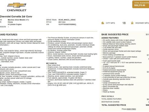 Used 2006 Chevrolet Corvette Convertible w/ Preferred Equipment Group RWD image 62