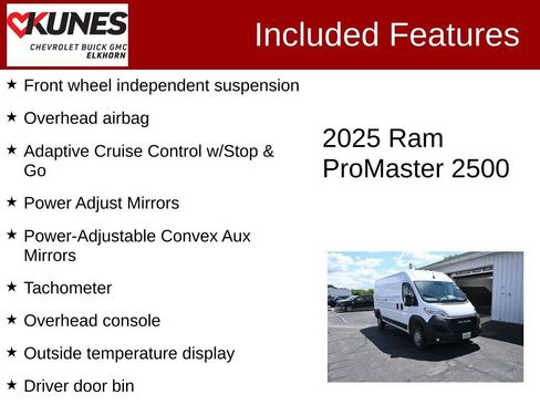 Used 2025 RAM ProMaster 2500 w/ Convenience Group FWD image 3