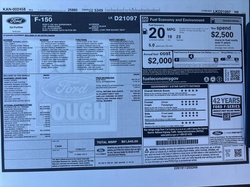 Used 2020 Ford F150 Lariat w/ Equipment Group 502A Luxury image 60