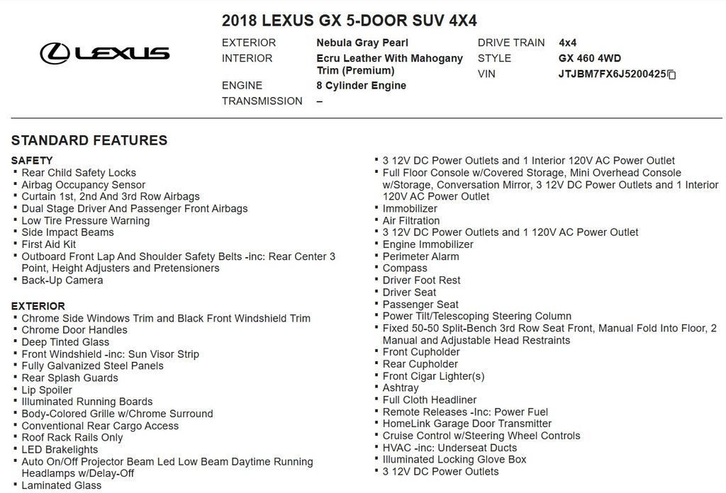 Used 2018 Lexus GX 460 Premium w/ Premium Package AWD/4WD image 17