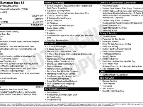 Used 2022 Volkswagen Taos SE image 6