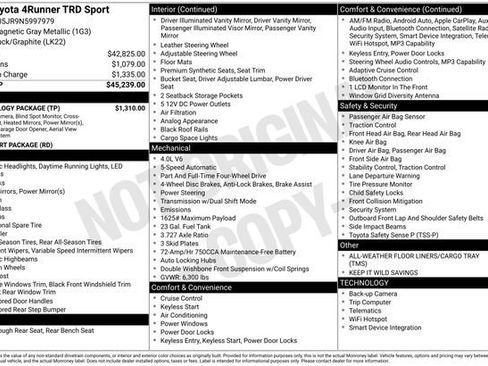 Used 2022 Toyota 4Runner TRD Sport w/ Technology Package image 2