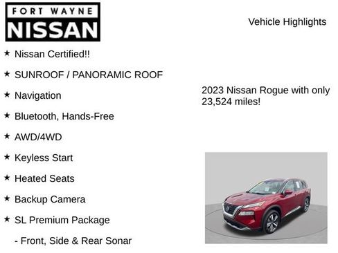 Certified 2023 Nissan Rogue SL w/ SL Premium Package AWD/4WD image 8