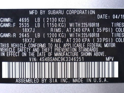 Used 2019 Subaru Outback 2.5i Limited image 44