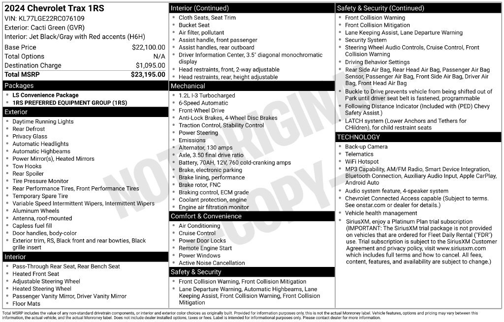Used 2024 Chevrolet Trax RS FWD image 4
