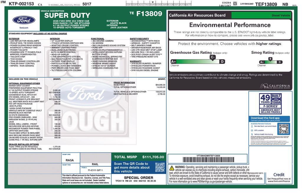 New 2026 Ford F450 King Ranch w/ FX4 Off-Road Package AWD/4WD image 2