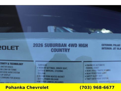 New 2026 Chevrolet Suburban High Country AWD/4WD image 30