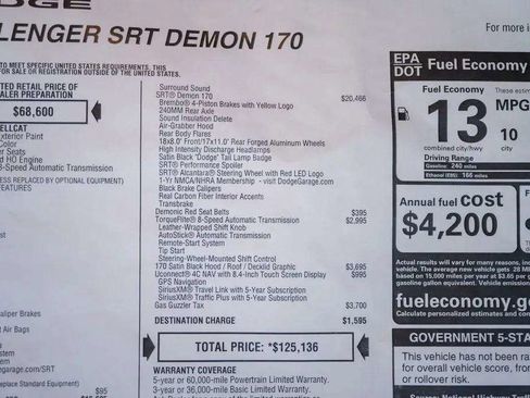 Used 2023 Dodge Challenger SRT Hellcat Redeye RWD image 88