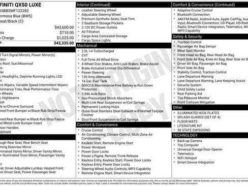 Used 2021 INFINITI QX50 Luxe image 34