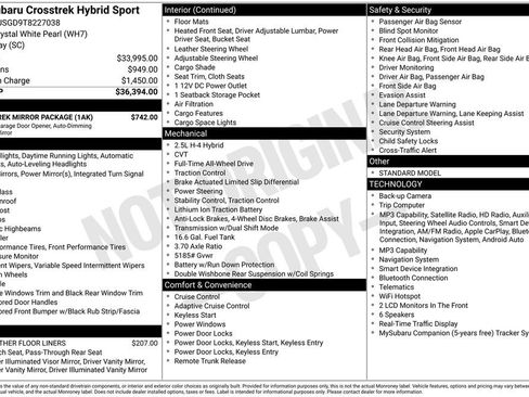 New 2026 Subaru Crosstrek 2.5i Sport w/ Crosstrek Mirror Package AWD/4WD image 6