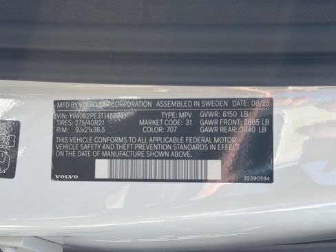 Used 2026 Volvo XC90 B6 Plus w/ Protection Package Premier AWD/4WD image 37