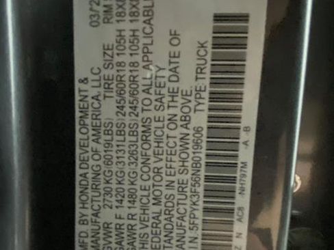 Used 2022 Honda Ridgeline RTL image 88